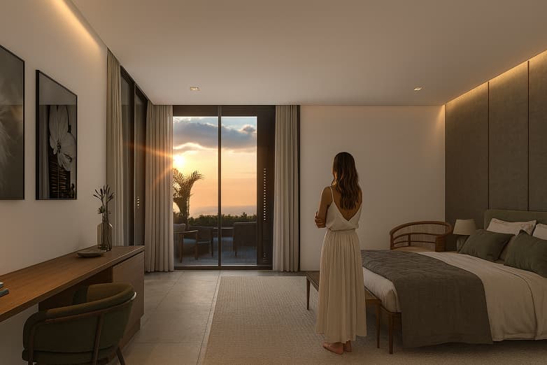 Urban landscape at sunset